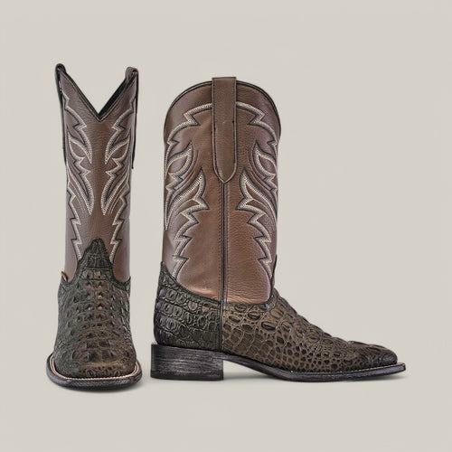 Alligatoar Head Print Gray - Square Toe