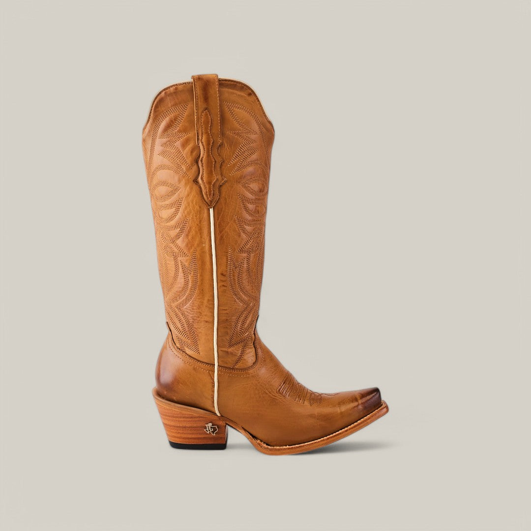 Kellie Clayton Gold Lether Sole - Tall Shaft - Snip Toe