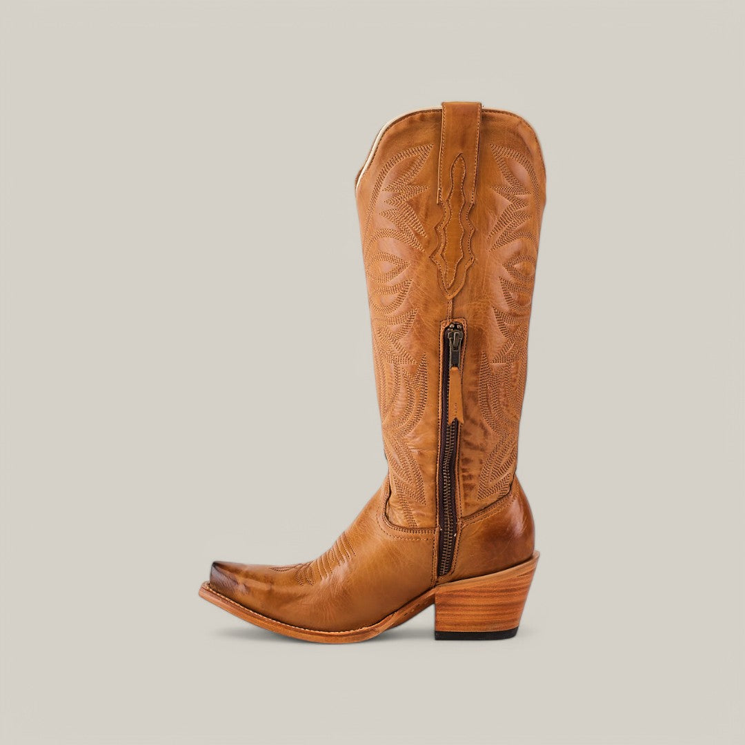Kellie Clayton Gold Lether Sole - Tall Shaft - Snip Toe