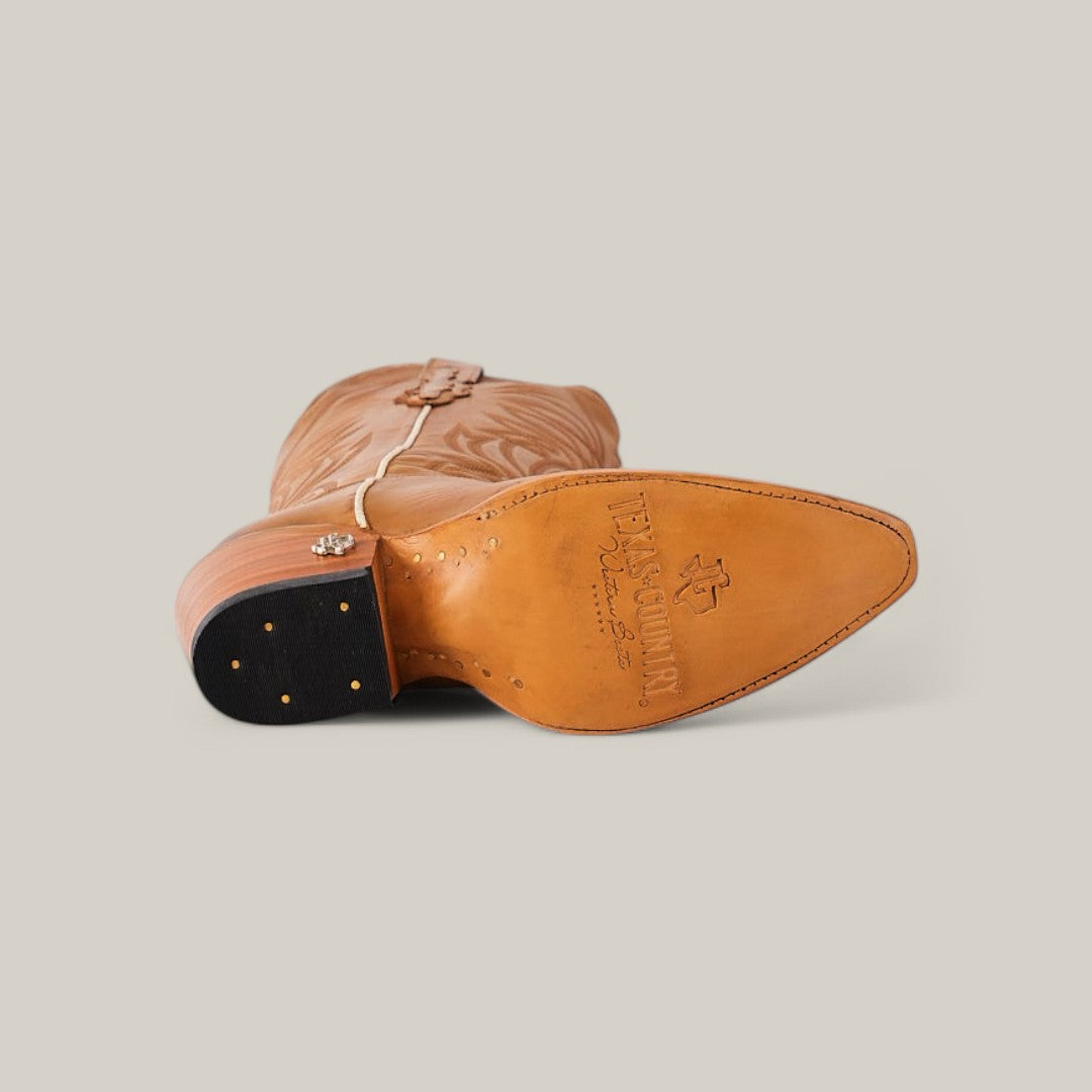 Kellie Clayton Gold Lether Sole - Tall Shaft - Snip Toe