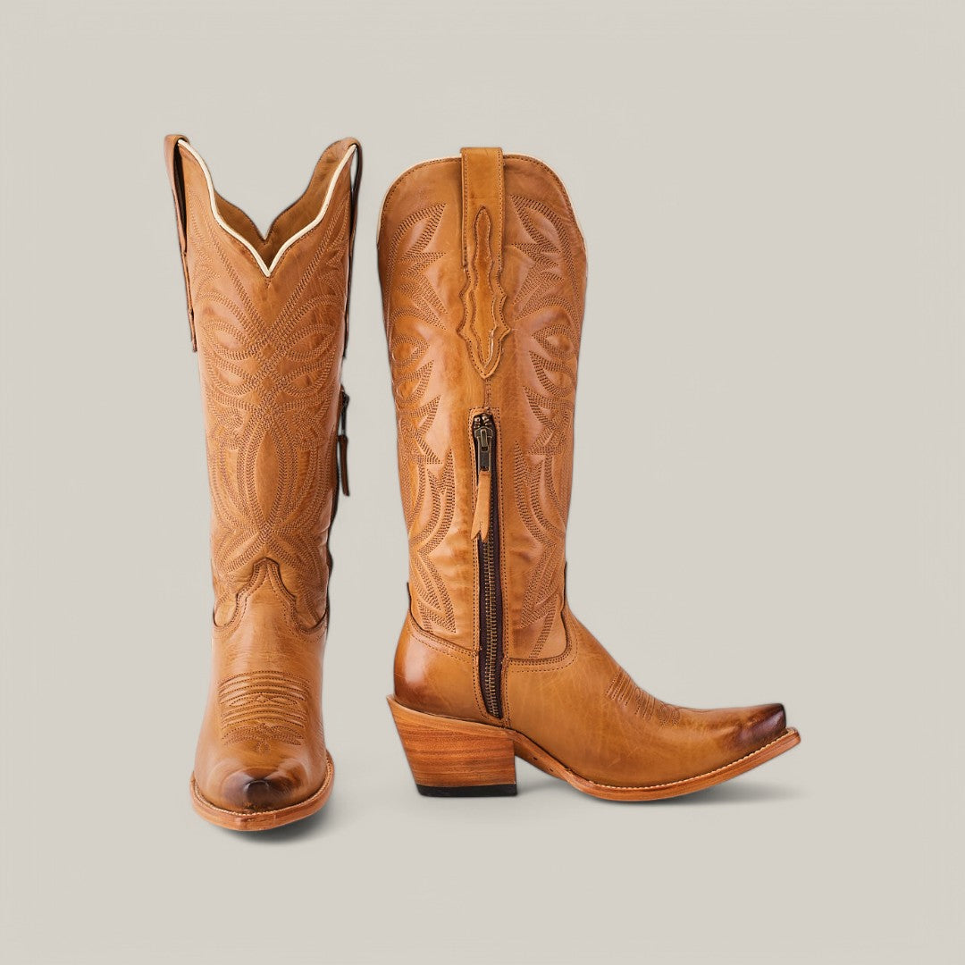 Kellie Clayton Gold Lether Sole - Tall Shaft - Snip Toe