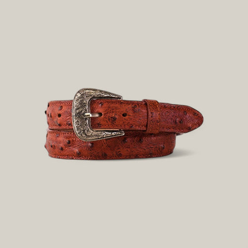 Ostrish Print Cogñac Belt - Texas Buckle - Kids