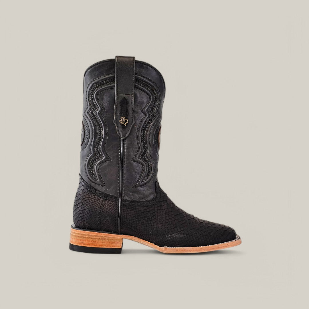 Exotic Python - Matte Black - Square Toe