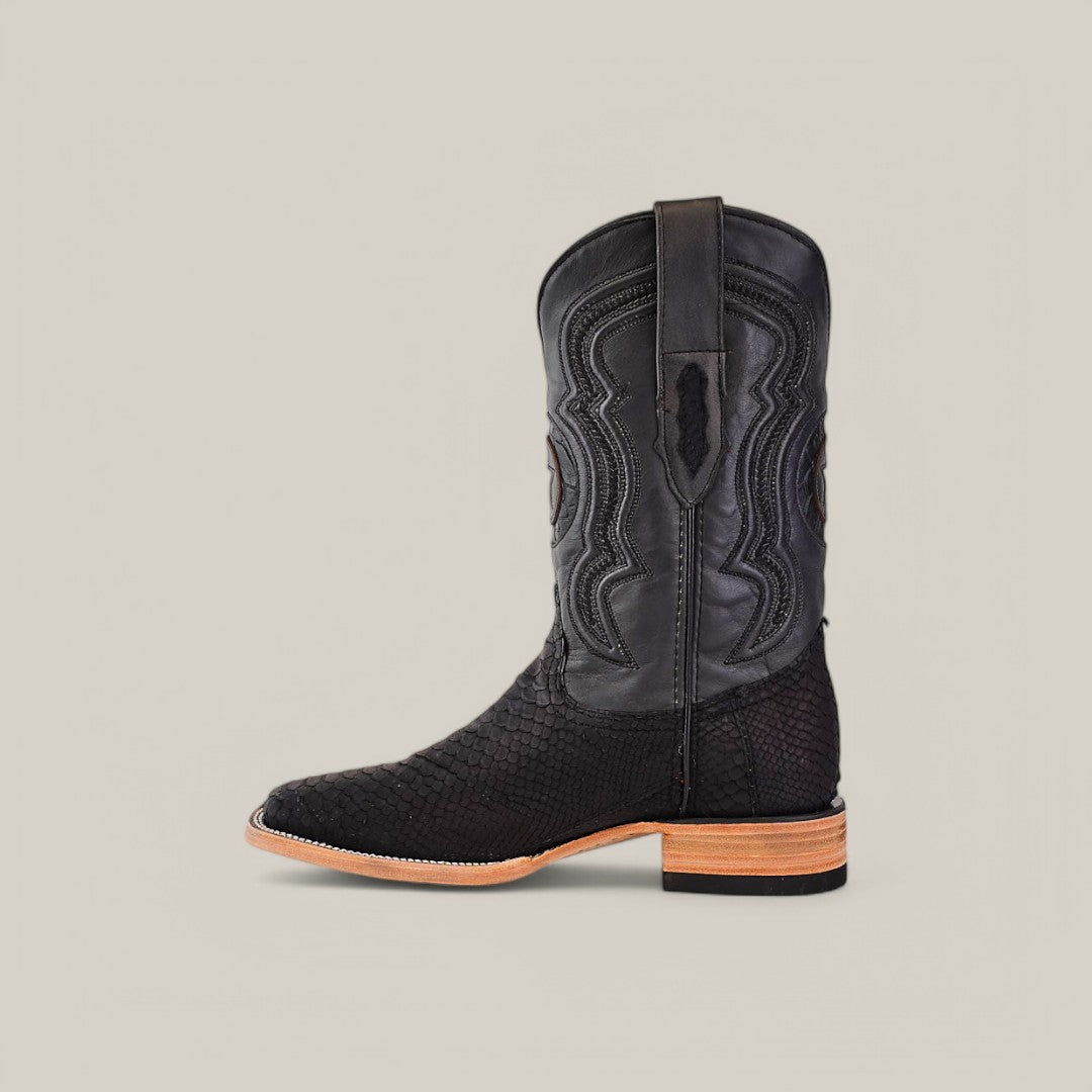 Exotic Python - Matte Black - Square Toe
