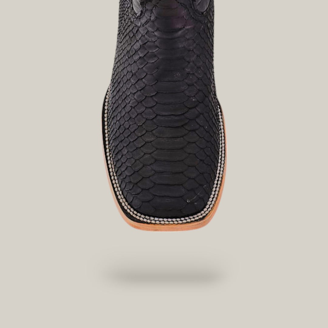 Exotic Python - Matte Black - Square Toe