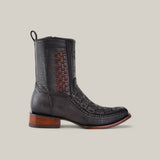 Exotic Caiman - Black - Narrow Square Toe