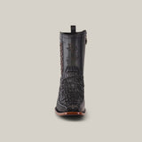 Exotic Caiman - Black - Narrow Square Toe
