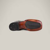 Exotic American Alligator Belly Tail  - Black - Square Toe