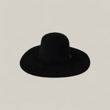 The 25X Grizzly - Black - TC Hat features a wide brim and rounded crown in luxury style, displayed against a plain light beige background.