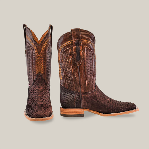 The Exotic Python - Matte Brown - Square Toe