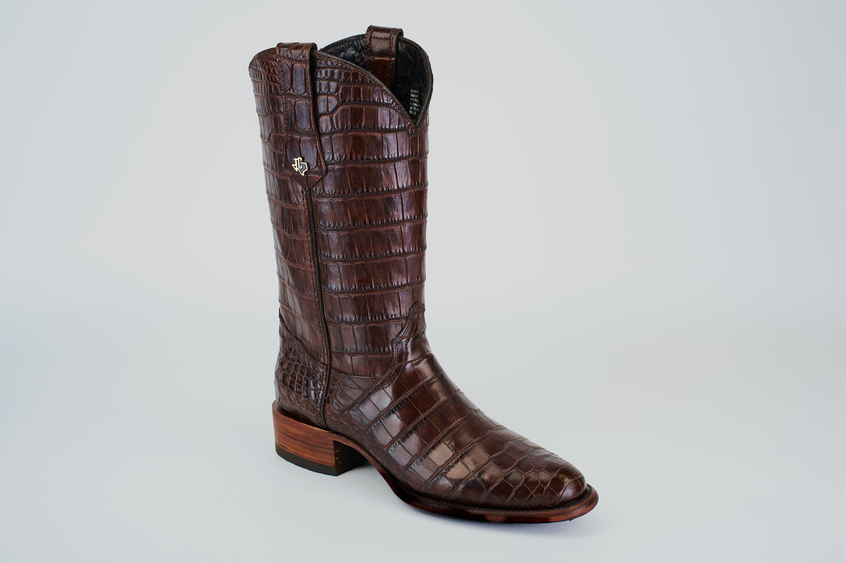 Exotic Full American Alligator - Brown - Round Toe