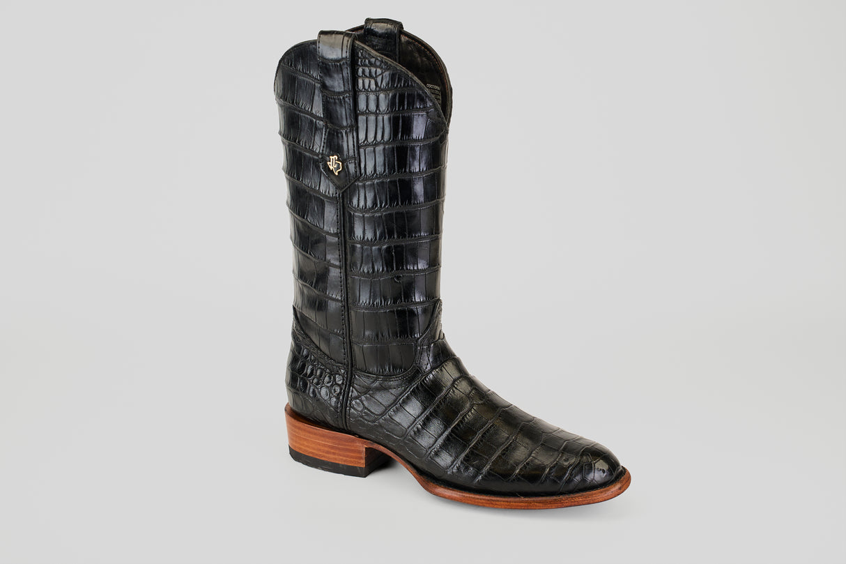 Exotic Full American Alligator - Black - Round Toe