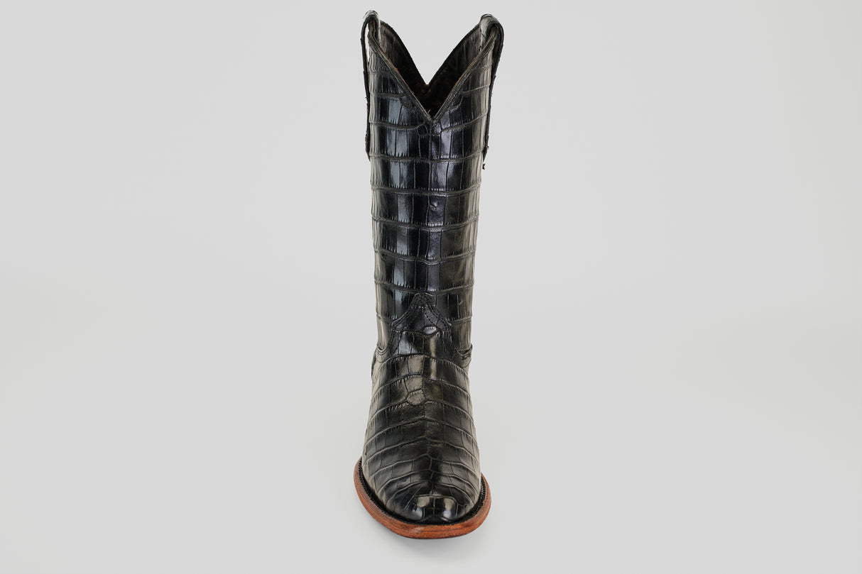 Exotic Full American Alligator - Black - Round Toe