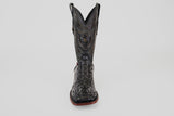 Exotic American Alligator Head - Black - Square Toe