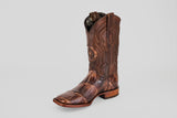 Exotic American Alligator Hornback - Rustic Brown - Square Toe