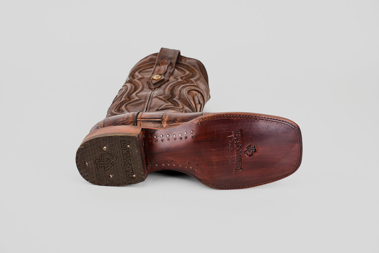 Exotic American Alligator Hornback - Rustic Brown - Square Toe