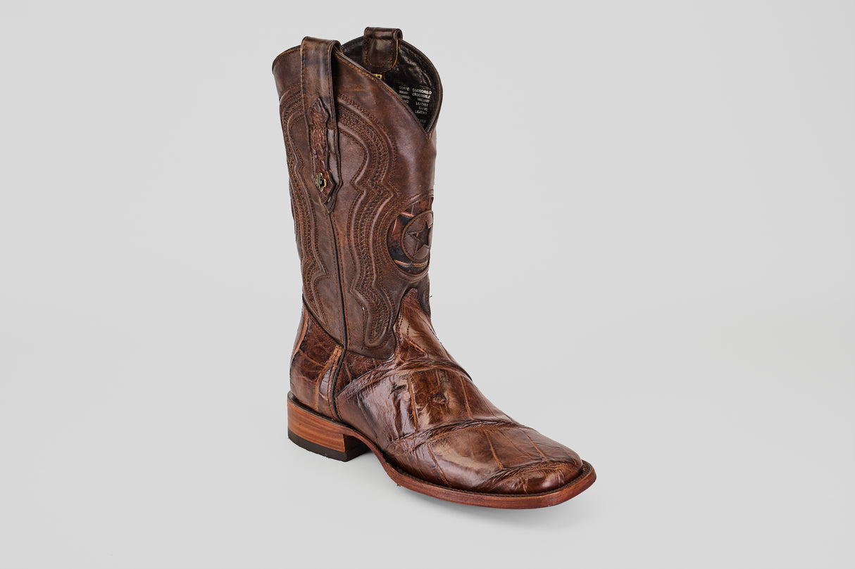 Exotic American Alligator Hornback - Tabaco - Square Toe