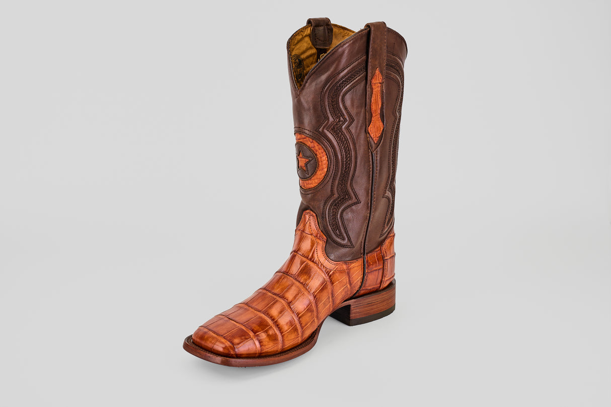 Exotic American Alligator Hornback - Brandy - Square Toe