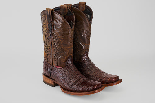 Exotic Caiman Hornback - Brown - Rodeo Toe