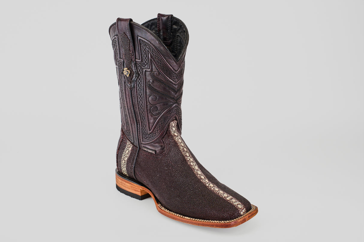 Exotic Stingray Queen  - Wine - Square Toe