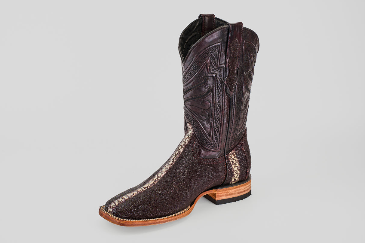 Exotic Stingray Queen  - Wine - Square Toe