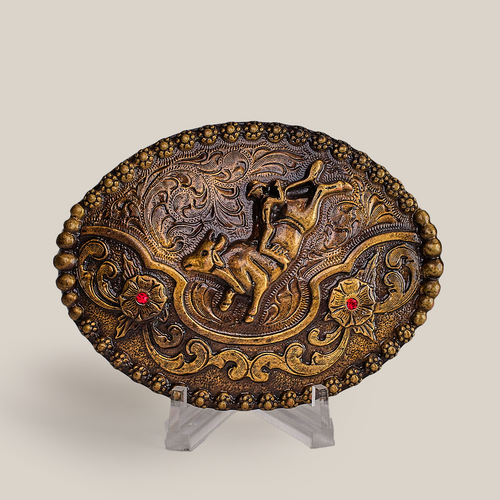 Ruby Bull Rider Buckle